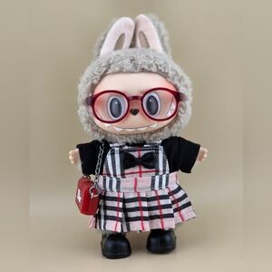 Fiys Labubu Clothes Plaid Dress